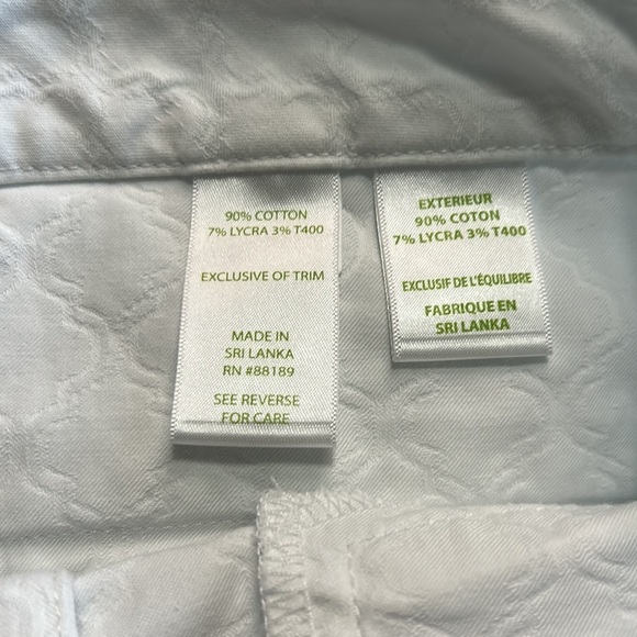 Lilly Pulitzer Kelly Textured Ankle Length Skinny Pant White Sz 4 - Picture 12 of 13